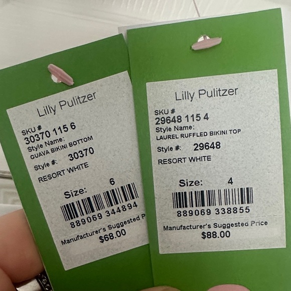 Lilly Pulitzer White Bikini Set ruffles and ties - Picture 3 of 10